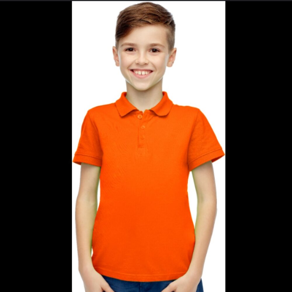 Classic Orange Kids Polo Shirt